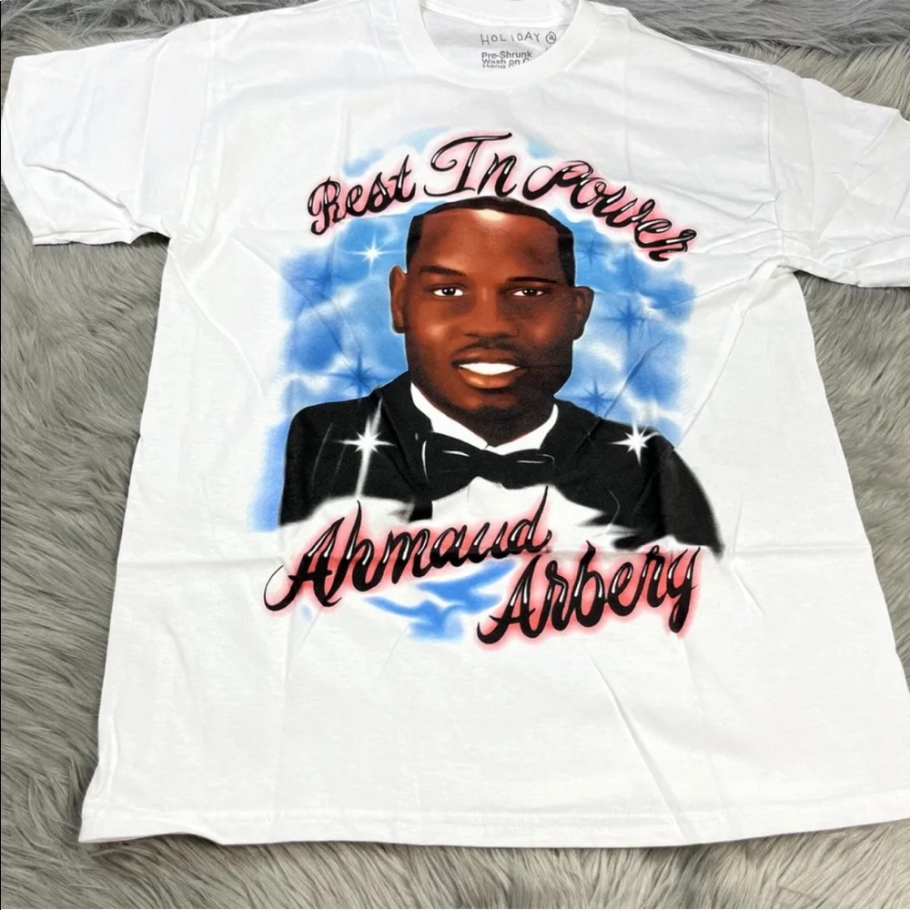 Holiday Brand Airbrush Memorial BLM White T Shirt Size Large